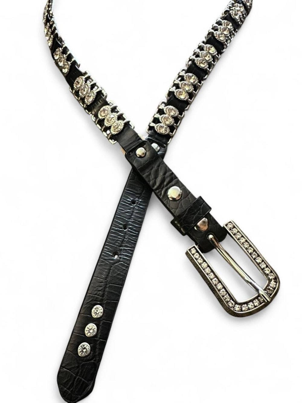 🔥 Y2K Diamond Studded Leather Belt